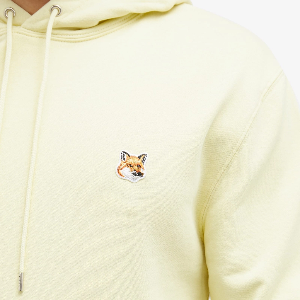 Maison Kitsune Men's Fox Head Patch Regular Hoodie Chalk Yellow